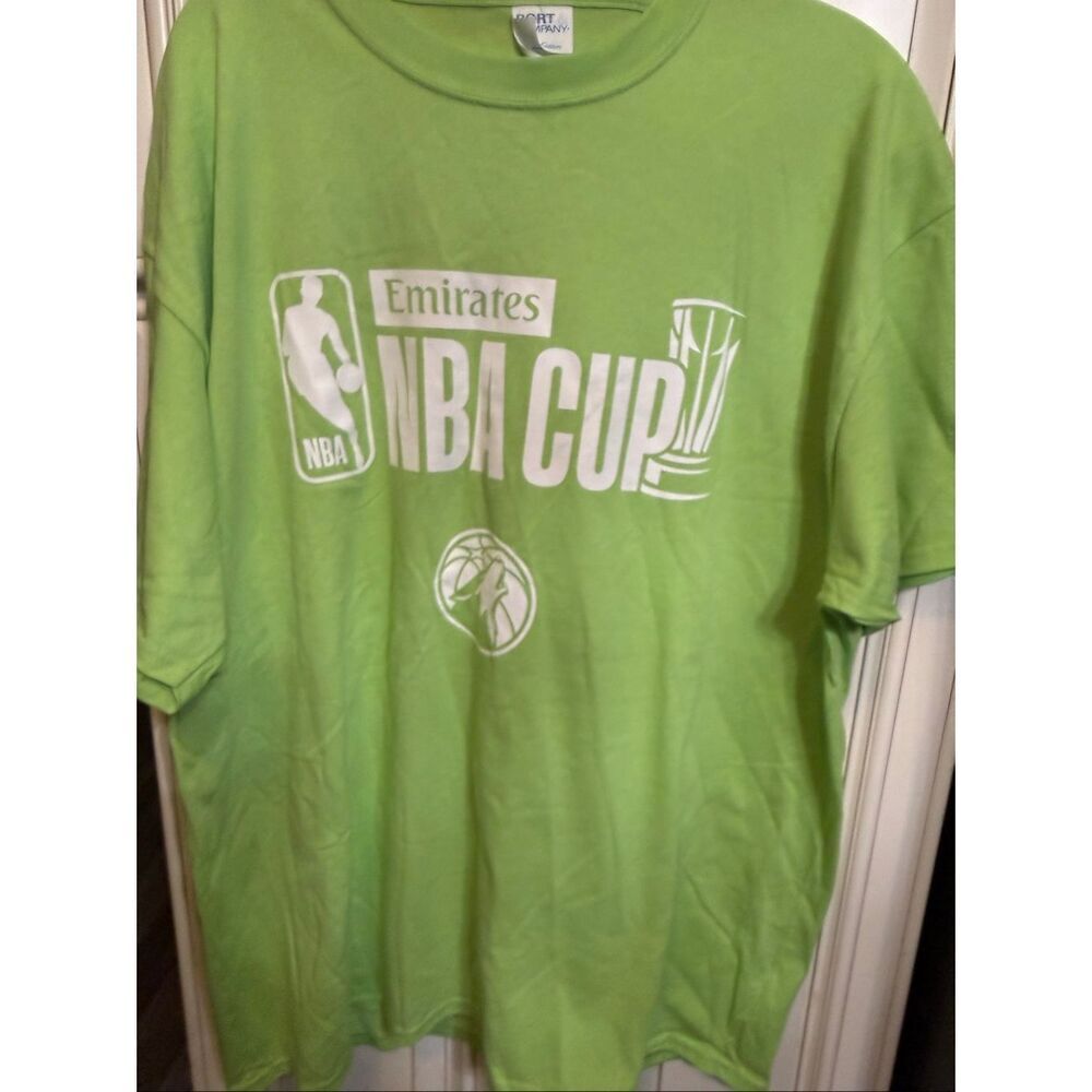 Port & Company Men’s Emirates NBA Cup Short Sleeve T-Shirt Green White XL